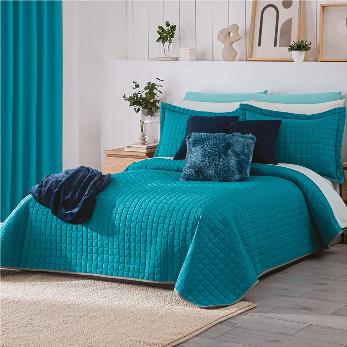 Edredón Ligero 2 Vistas Esmeralda-Gris