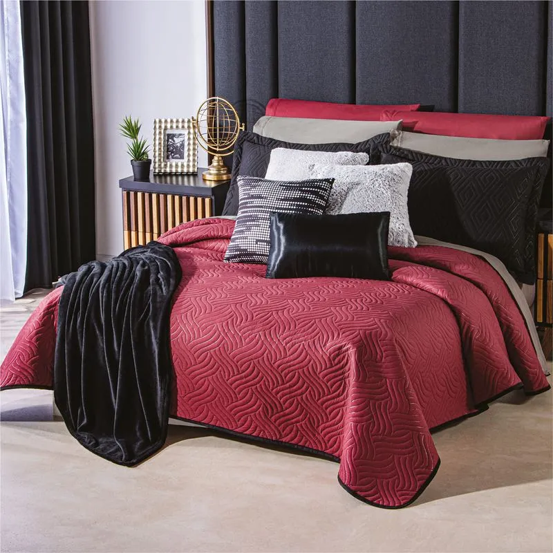 Edredón Ligero 2 Vistas Vino-Negro