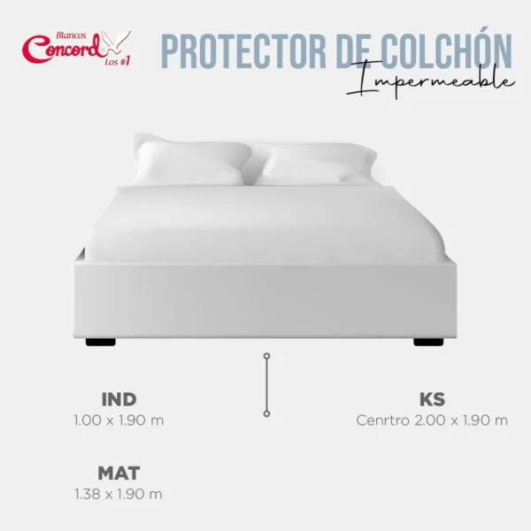Protector De Colchon Impermeable Blanco