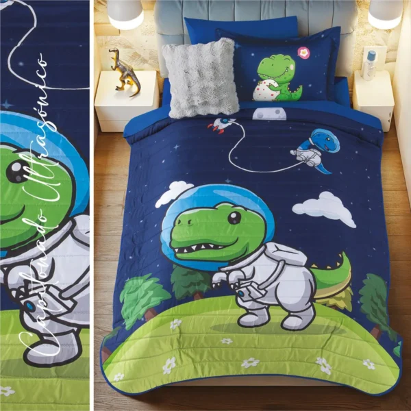 Edredón Ligero 2 Vistas Dinos Astronauta Individual