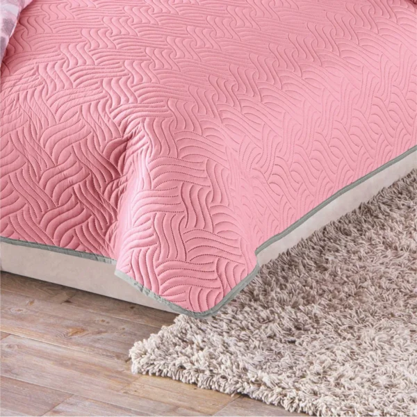 Edredón Ligero 2 Vistas Rosa-Gris