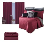 Combo de Recámara Premium 3 en 1 | Edredón Ligero Matrimonial 2 Vistas + Cortinas +Sábanas